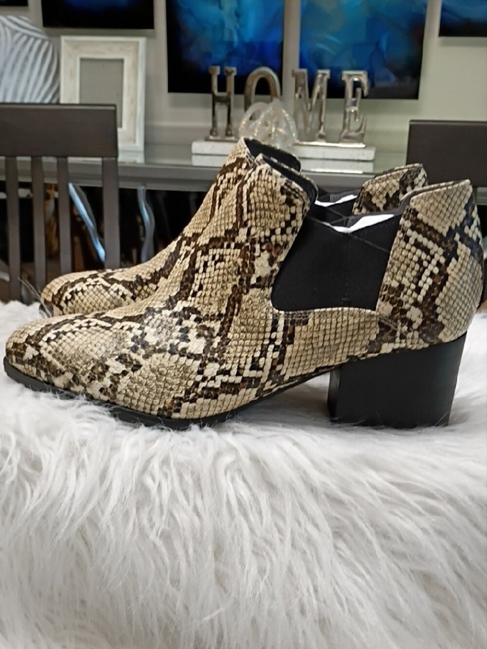 Vionic Neutral Snake-Print Chelsea Bootie - Picture 3 of 16